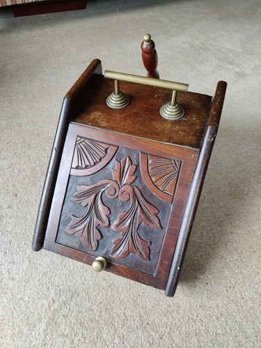 Coal scuttle box - box, brass