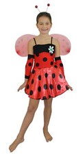CHILD GIRLS LADYBIRD LADYBUG DRESS WINGS FANCY DRESS INSECT COSTUME BOOK WEEK 