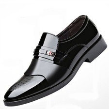 MENS FORMAL SHINY PATENT SHOES SMART PARTY OXFORD WEDDING OFFICE DRESS SUIT SIZE