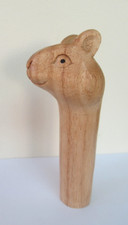 WOODEN CARVED  SQUIRREL HEAD