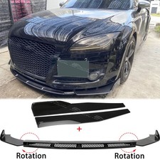 Front Bumper Splitter Spoiler + Side Skirts For Audi TTS TTRS Quattrro MK2 MK3