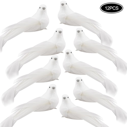 12pcs artificial white birds - 12pcs,