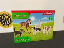 SCHLEICH 42386 5 PIECE ANIMAL SET FOAL GOOSE CAT
