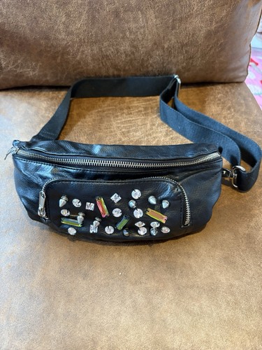 Black jewelled faux - jewelled,