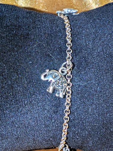 Silver tone marcasite elephant - silver,