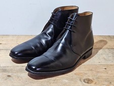 JOSEPH CHEANEY HANDCRAFTED BLACK LEATHER MENS DERBY 3 TIE LACE UP BOOTS UK 9.5