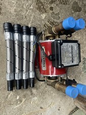 Grundfos - Twin Brass Positive head 3 Bar shower pump & hoses. Model BP100D.