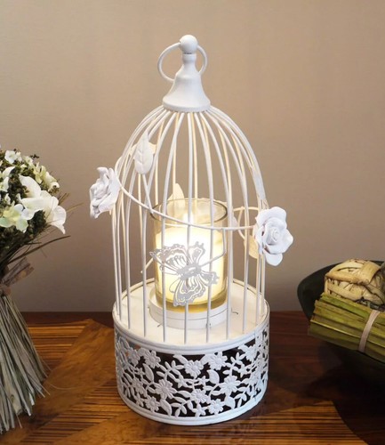 Floral bird cage candle - floral,