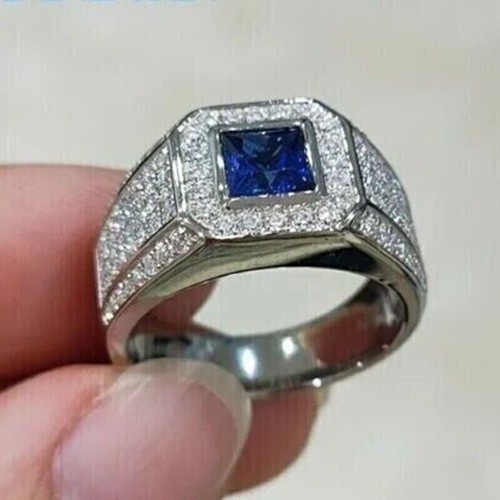 Princess blue sapphire diamond - princess,