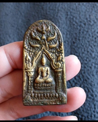 Thai buddha brass amulet - ,