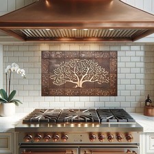 Copper tiles for walls copper tree of life with ornament for kitchen - Árbol