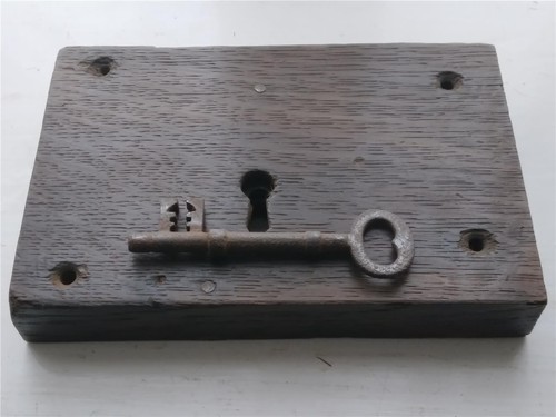 Antique oak door - lock,, manor