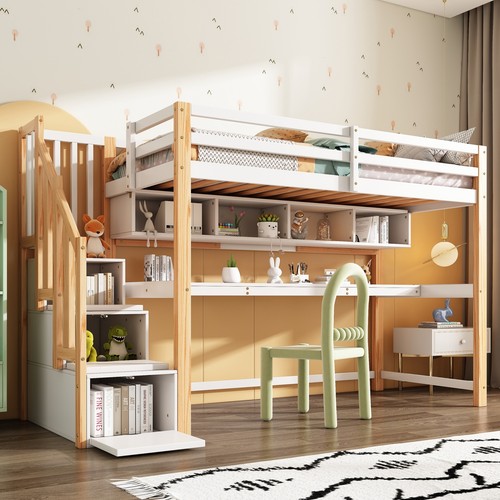 Kids loft bed - bed, 90x190cm