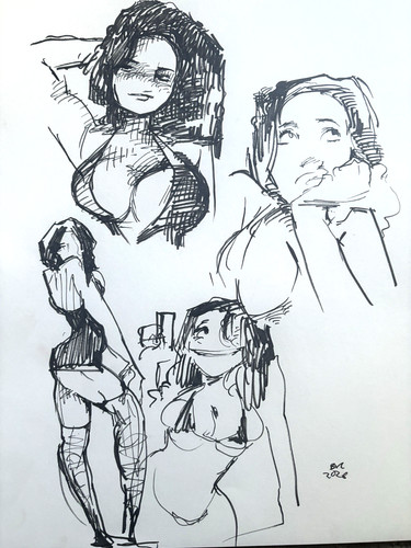Ink portrait drawing anime - portrait,
