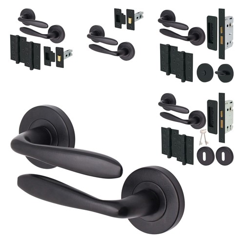 Black door handles internal - black,