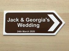 PERSONALISED Wedding Direction Signs Arrow Bespoke Plaque Outdoor Sign Boards