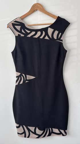 Lipsy black mesh panel bodycon - black,