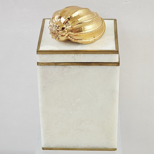 Frontgate white marble lidded - white,