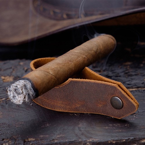 Leather cigar holder - leather,
