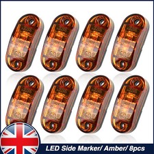8 Pcs Orange Amber 12v 24V Led