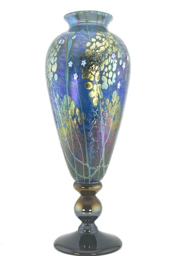 Okra glass 2004 one off - glass, footed