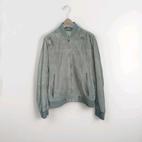 Mango green suede leather - suede,