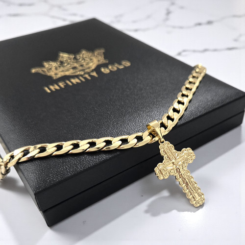 9ct gold crucifix - 9ct, cross