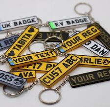 Customisable Car Number Registration Reg Plate Keyring Keychain Personalised EV