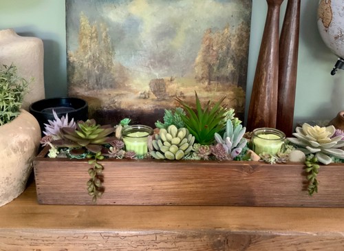 Faux succulent arrangement - faux,