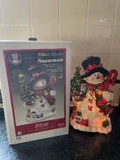 Vintage Puleo Resin Fibre Optic Snowman Christmas Decoration 14”