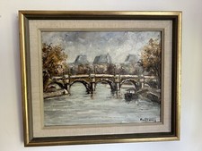 Original Oil Painting By French Artist Paul Féron, Signed, Paris Scenery, Louvre