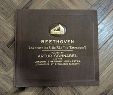 Beethoven Op 73 The Emperor, Schnabel. 5x Gramophone Records His Master's Voice 
