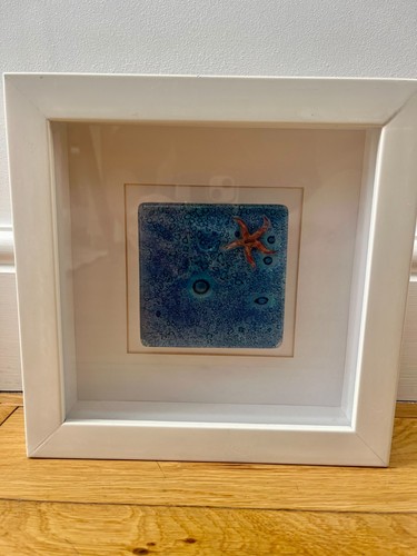 Framed fused glass coastal - framed,
