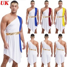 Men's Ancient Greek Roman Toga Costume God Outfit Party Halloween Cosplay Dress