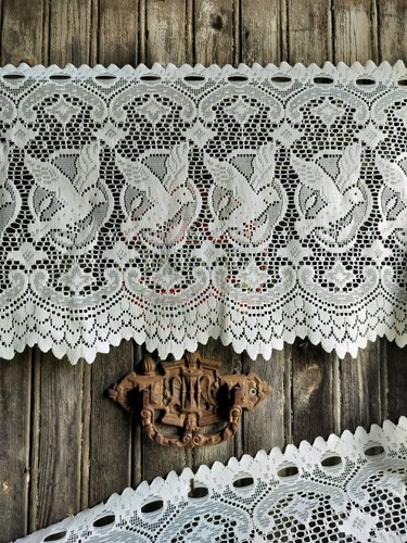 Vintage french lace curtain - vintage,
