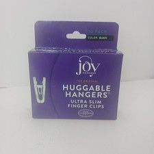 Joy Mangano Original Huggable Hangers Ultra Slim Finger Clips 10pc/Box Black NIB
