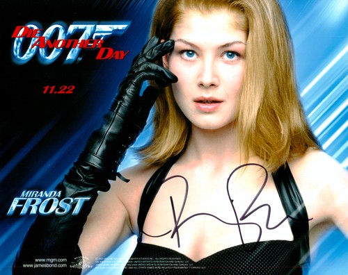Rosamund pike hand - signed, 10x8