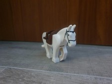 Lego White horse with brown saddle