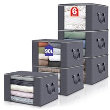 6 Pack 90L Storage Bags Zipped