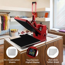 Clam Heat Press Digital Transfer Machine Sublimation Print 50x50cm Teflon Tshirt