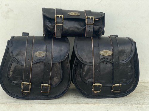 New leather black motorcycle - new,