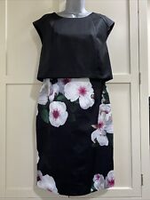 Fenn Wright  Manson Black Floral Overlay Dress Sz 12 Bnwt