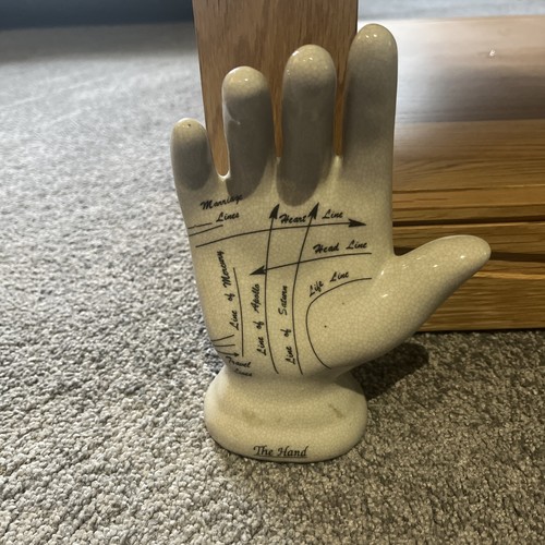 Vintage palmistry ceramic hand - vintage,