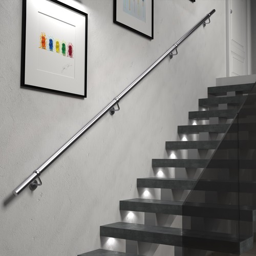 Stainless steel stair handrail - steel,