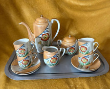 Vintage Art Deco Japanese Hand painted Coffee Set by Klimax