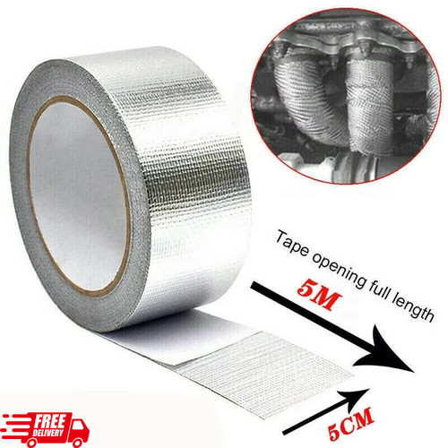 Silver exhaust heat wrap - exhaust,