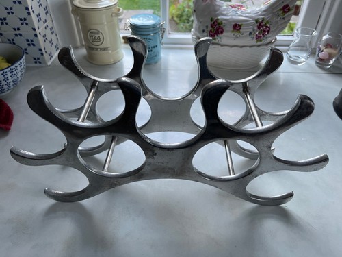 Vintage aluminium wine rack - wine,
