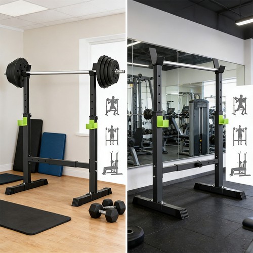 Squat rack adjustable - rack, barbell