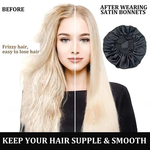 Long hair care satin bonnet - long,