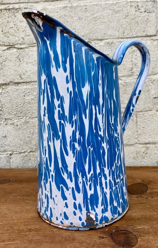 Vintage blue enamel - , jug